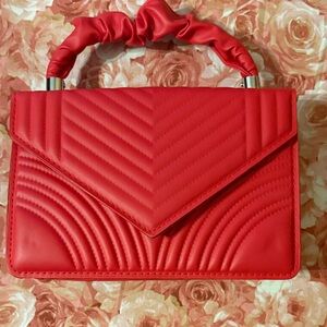 Elegant Red Quilted Handbag